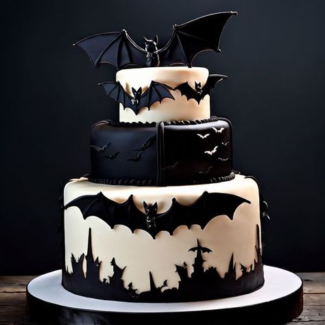 Bat Birthday Cake, Vampire Cake, I Love Vampires, Bat Cake, Oreo Birthday Cake, Vampire Bats, Fiesta Halloween, Decorative Cakes, Elegant Halloween