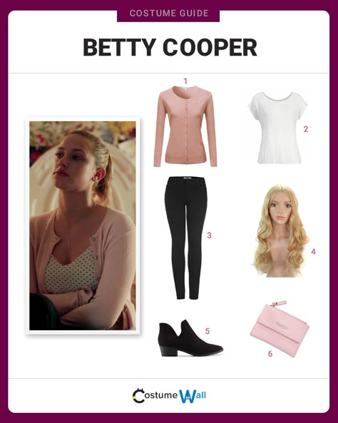 The best costume guide for dressing up like Betty Cooper, the perfect girl next door and straight-A student in The CW show, Riverdale. Betty Cooper Style, Riverdale Halloween Costumes, Betty Cooper Outfits, Riverdale Fashion, Costume Guide, Best Costume, Movie Inspired Outfits, Holloween Costume, Perfect Girl