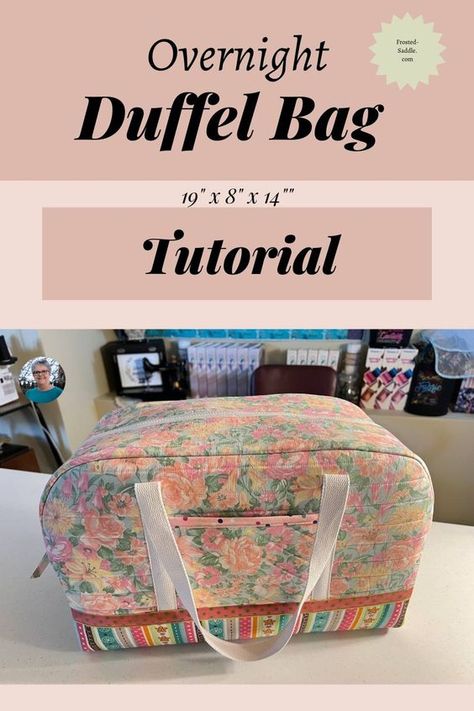 Sew an overnight duffel bag for yourself or for a nice gift, or heck, you could even sell them. How about a weekend getaway? Overnight Bag Pattern, Duffle Bag Tutorial, Diy Duffle Bag, Duffel Bag Pattern, Duffle Bag Patterns, Easy Crafts To Sell, Diy Travel Bag, Bags Patterns, Bag Pattern Free