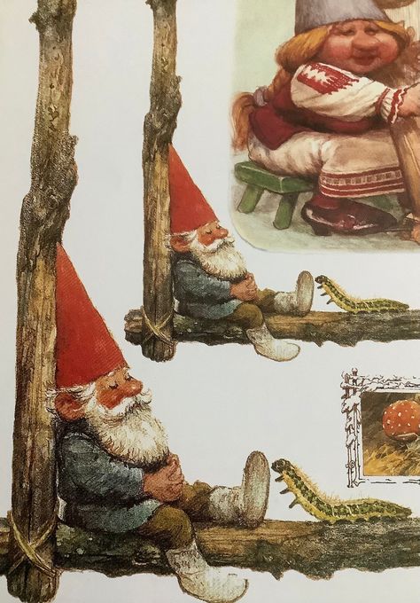 A sheet of gnome illustrations for all sorts of paper crafts. The images were painted by Rien Poortvliet and show scenes of everyday life of the gnomes. This one shows gnomes at rest and playing the harp.     The page is 8 x 5.5 in. Check out https://yvonnabee.etsy.com for more variations and related products. Click on 🤍 at the top of this page to favorite the shop. Never miss out, receive notifications and discover new treasures. Shipping is combined if you buy more than one item from my shop and I will happily refund overpaid shipping costs when the difference is more than €1.00 (after items have been packed and weighed).    https://yvonnabee.etsy.com Thank you for visiting my shop and I hope to see you here again. Retro Ephemera, David The Gnome, Gnome Paint, Decorative Paper, Paper Decorations, Everyday Life, Art Inspo, Netherlands, Elf