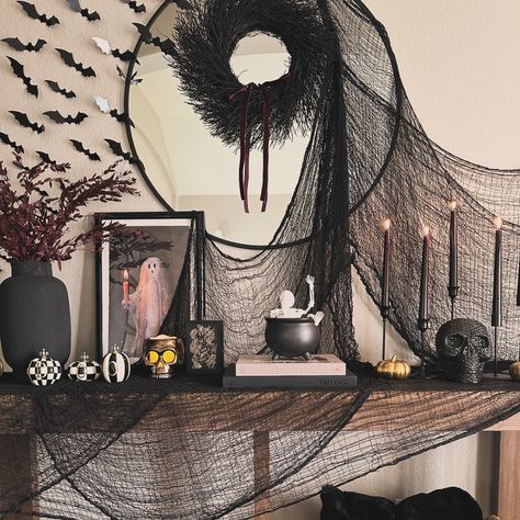 Halloween Entryway Stills! 🖤 **Creating a Halloween scene that’s straight out of your nightmares** 💀🎃🖤👀🕷️🕸️ Spooky season is almost here! What better way to celebrate by adding some spoOoOoky Halloween decor in your home! 💁🏻‍♀️🎃👻 I decorated my entryway extra spooky this year! And man, it’s just boo-tiful! 🖤😍🎃👻 🖤Comment ‘Shop’ for links of this post sent to your DM’s. 🖤Shop this post by clicking link in bio under, ‘Shop My Home’ #alexandhome #halloweendecor #spookyseason #halloweendecora... Halloween Entryway Decor, Halloween Entryway, Boo Tiful, Halloween Scene, Spooky Season, Entryway Decor, Halloween Decor, My Home, Halloween Decorations