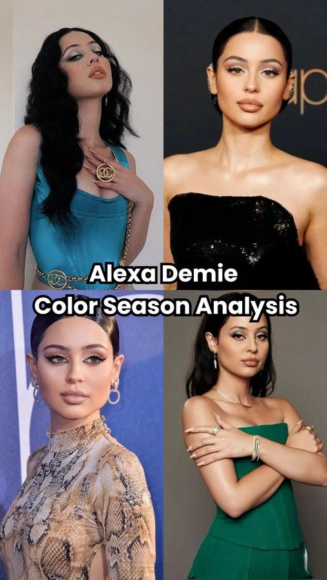 Is Alexa Demie a Dark Winter? Discover how her cool, deep features align with the bold Winter palette and how you can find your own season. Deep Winter Vs True Winter, Deep Winter Best Colors, Deep Winter Fashion, Dark Winter Celebrities, Dark Winter Color Palette Hair, Deep Winter Celebrities, Dark Winter Hair Color, Winter Color Season, Color Season Analysis