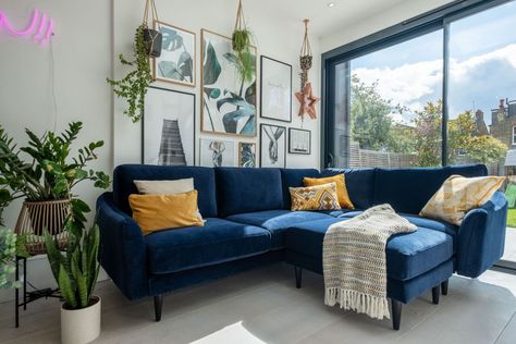 Classic Blue : Pantone Colour of the Year 2020 - The Design Sheppard Corner Sofa Navy, Trendy Sofas, Velvet Corner Sofa, Blue Couches, Box Company, U Shaped Sofa, Corner Sofas, Blue Sofa, Sofa Shop