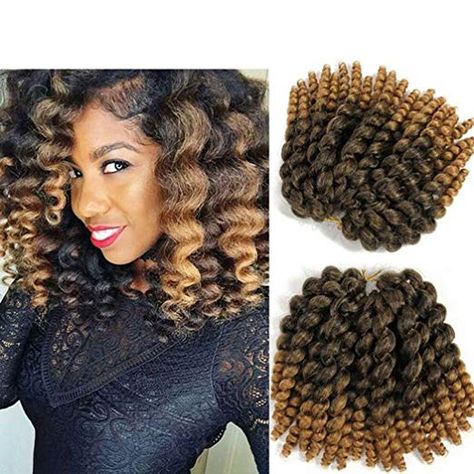 Amazon.com : 8 inch Black Wand Curly Braids Jamaican Bounce African Collection Crochet Braiding Hair Havana Mambo Twist Synthetic Hair Extension 22 Roots/Pack : Gateway Jamaican Bounce Crochet Braids, Wand Curl Crochet Hair, Jamaican Bounce Crochet, Xpression Hair, Jamaican Bounce, Curly Crochet Hair Styles, Crochet Hair Extensions, Crochet Twist, Crochet Braid Styles