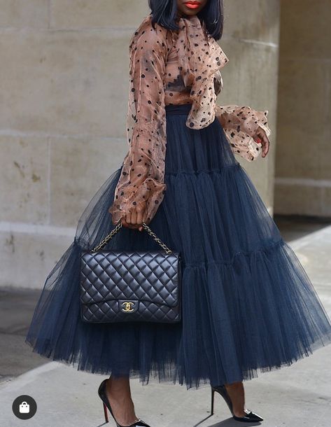 Tulle Skirt Outfit Casual Street Style, Tulle Skirt Outfits Casual, Tutu Skirt Outfit, Blue Tulle Skirt, Tulle Skirts Outfit, Tulle Skirts, Classy Casual Outfits, Bow Blouse, Simple Trendy Outfits