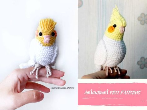 Amigurumi Parrot Free Crochet Pattern - Amigurumi SDBES Amigurumi Parrot, Crochet Parrot, Crochet Bird Patterns, Crochet Bird, Crocheted Animals, Crochet Birds, Crochet Animals Free Patterns, Thick Yarn, Bird Patterns