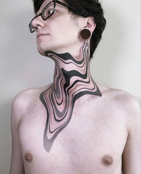 Linework Neck Tattoo, Abstract Neck Tattoo, Tattoo Artists Aesthetic, Linework Tattoo Ideas, Neck And Throat Tattoos Men, Artists Aesthetic, Tattoos Dotwork, Men Tattoo Ideas, Sketches Tattoo