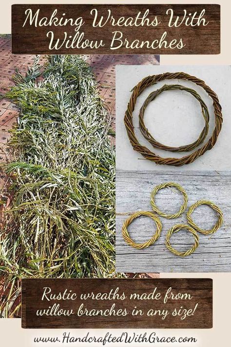 Weeping Willow Branch Crafts, Willow Tree Branches Crafts, How To Make A Willow Wreath, Willow Tree Wreath, Diy Willow Wreath, Willow Wreath Diy, Wreath Weaving, Willow Decorations, Branch Crafts