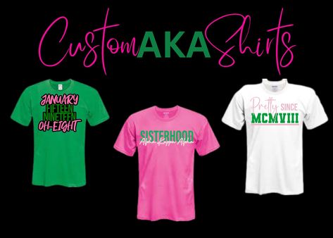 Calling all AKA's! Here are some custom shirts just for you! This is the perfect gift for a new member, or if you would like to add to your collection. Pick your design, shirt color, vinyl material, and size. Bulk pricing available for orders over 10. Aka Shirts, Senior Sweatshirts, Graduation Sash, Graduation Stole, Shirt Price, Shirt Color, Custom Shirts, Favorite Outfit, Gender Neutral