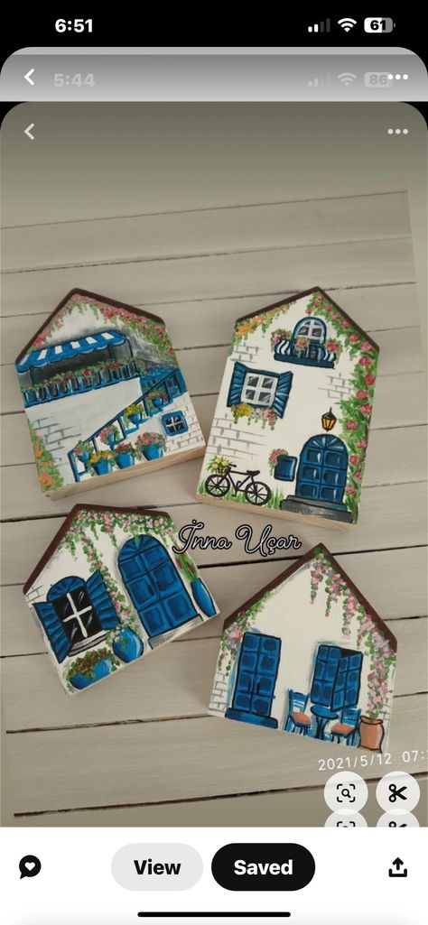 Scrap Wood Crafts, Small Wooden House, Wood Block Crafts, Pottery Houses, Fairy Garden Crafts, Glitter Houses, Block Craft, Driftwood Crafts, Wood Burning Art