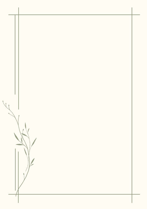 Green and Cream Elegant Floral Border A4 Stationery Paper Document Elegant Borders And Frames, Design For A4 Sheet Border, Poster Border Design Ideas, A4 Paper Design Borders, A 4 Sheet Border Design, A4 Border Design Aesthetic, Plain Border Design, A4 Size Paper Border Design Aesthetic, Formal Border Design