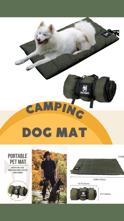 OneTigirs Dog Bed Washable Dog Blanket Dog Mat for Travel Camping Outdoor 110 cm x 68 cm The soft dog mat has a insulating effect and protects your pet from cold floors (similar to a thermal blanket). Suitable for travel, hiking, camping and other outdoor activities with your dog as it is easy to fold and pack thanks to the lightweight material. Dog Camping Essentials, Camping Dog Bed, Dog Food Bowl Stand, Dog Camping Gear, Camping Dog, Waterproof Dog Bed, Animal Accessories, Washable Dog Bed, Thermal Blanket