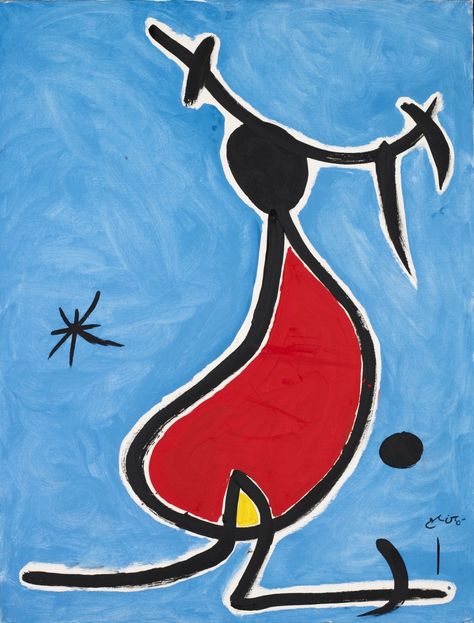 Woman with a beautiful hat, star | Paintings | Catalog of works | Fundació Joan Miró Joan Miró I Ferrà, Miro Paintings, Joan Miro Paintings, Joan Mir, Spanish Painters, Hieronymus Bosch, Joan Miro, Spanish Artists, Jackson Pollock