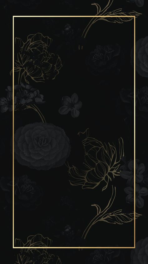 Dark Gold Aesthetic Wallpaper, Black And Gold Aesthetic Background, Black And Gold Aesthetic Wallpaper, Gold Frame Aesthetic, Floral Phone Wallpaper, Iphone Wallpaper Dark, Black And Gold Aesthetic, Gold Wallpaper Background, Dark Background Wallpaper