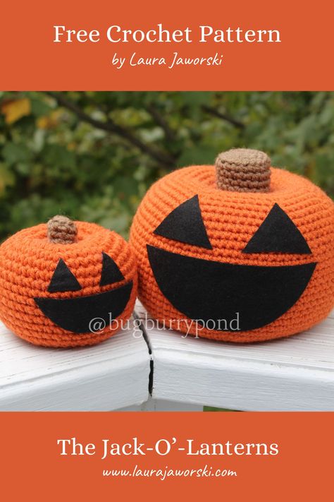 The Happy Jack-O'-Lantern Free Crochet Pattern by Laura Jaworski (@bugburrypond) 🎃 Lantern Pattern, Crocheted Items, Halloween Crochet Patterns, Christmas Wall Hangings, Step By Step Crochet, Gnome Patterns, Crochet Tutorials, Gnomes Crafts, Yarn Tail