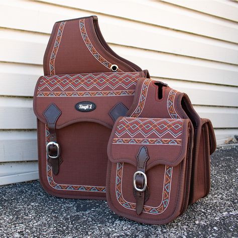 Durable 1200D Trail and Horn Bags will hold all your gear on your next trail riding adventure! Available in black, brown, purple, or turquoise! Horn Bag, Horse Riding Gear, Saddle Bags Horse, Trail Saddle, Saddle Accessories, Motorcycle Bag, Handmade Leather Bracelets, Horse Gear, Chloe Bag