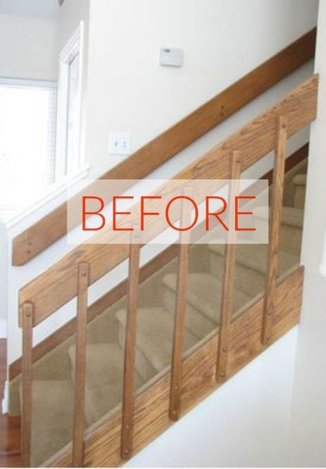 Stop Everything: These Banister Makeovers Look AH-mazing | Hometalk Diy Staircase Railing, Stairway Railing Ideas, Stair Redo, Banister Remodel, Stairway Makeover, Indoor Stair Railing, Railing Makeover, Stair Railing Makeover, Diy Stair Railing