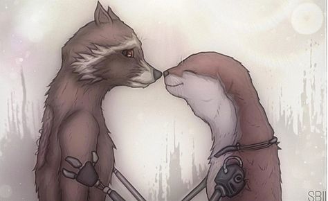 Otter And Raccoon, Guardian Of The Galaxy, Rocket Art, Rocket Raccoon, Favorite Movie, Guardians Of The Galaxy, The Galaxy, Otters, Rocket