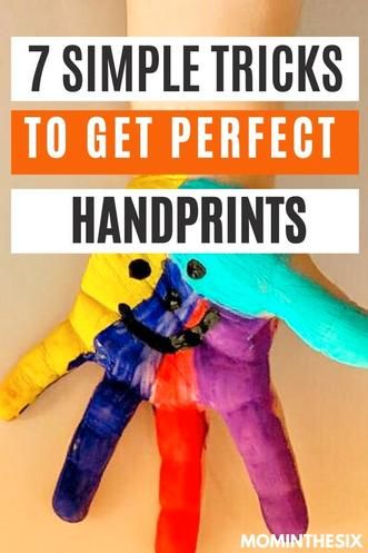 7 Simple Tricks to Getting Perfect Handprint Art.  Baby Handprint Art. Toddler Painted Handprints.  Baby activity. Toddler Activity. Mom Hacks. Simple Handprint Art, Infant Hand Print Crafts, Baby Hand Painting Ideas, Toddler Hand Print Art, Handprint Activity For Preschool, Infant Handprint Crafts, One Year Old Handprint Art, Footprint Handprint Art, Handprint Art Ideas