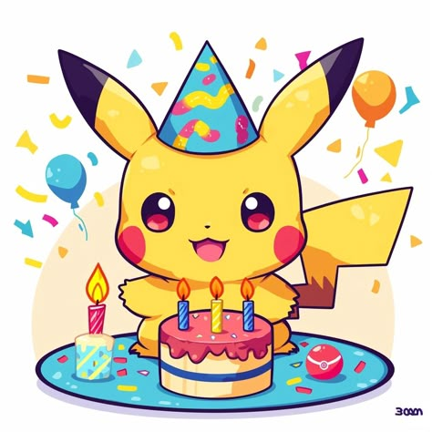 Midjourney Feed Happy Birthday Pokemon Pictures, Pokemon Happy Birthday, Happy Birthday Pokemon, Pokemon Friends, Cat Silhouette Tattoos, Birthday Pikachu, Pikachu Birthday, Christmas Pokemon, Pikachu Wallpaper Iphone