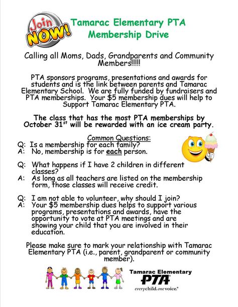 Tiger News: PTA Membership Drive through October 31st Pta Membership Drive Themes, Pta Membership Drive Flyer, Pto Forms, Pto Membership Drive, Pta Membership Drive, Ptsa Ideas, Pto Membership, Membership Ideas, Pta Reflections