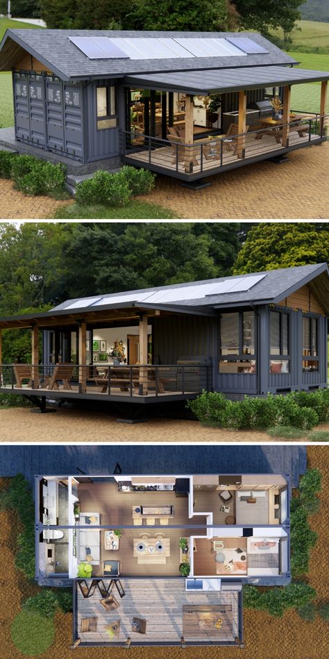 2 Containers, 245K YouTube Hits: Sustainable Home Design! Iso Container Homes, Shipping Container Tiny House Plans, 2 Shipping Container Homes Plans, Double Wide Shipping Container Homes, 4 Container House Design, Container Home Compound, Modern Container Homes Floor Plans, Container House Roof Deck, Shipping Container Cladding Ideas