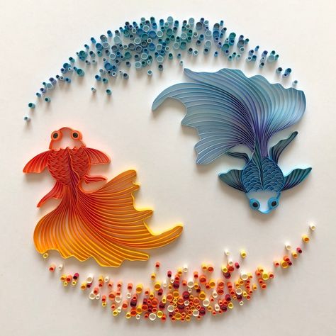 Fish Circle, Diy Quilling Crafts, Arte Quilling, Quilling Animals, Paper Quilling For Beginners, Paper Quilling Jewelry, Quilling Work, Art Quilling, Paper Quilling Patterns