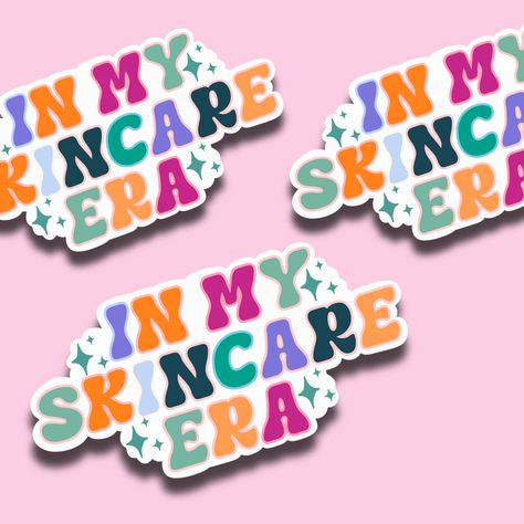 Embrace your skincare journey with our 'In My Skincare Era' sticker! This delightful design boasts a playful and colorful font that captures the essence of self-care. Whether you're masking, moisturizing, or indulging in a little TLC, this sticker is the perfect companion to celebrate your radiant dedication. Stick it proudly as a reminder of your commitment to glowing skin and self-love! Each sticker is printed on weatherproof sticker paper and covered with a waterproof transparent vinyl layer to prevent damage. If placing on a water bottle, hand wash only and limit scrubbing on/around the sticker. These are wonderful for a water bottle, hydroflask, tumbler, laptop, notebook, journal, etc! Skincare Stickers, Esthetician Gifts, Sticker Retro, Business Photoshoot, Brand Stickers, Business Stickers, Clean Girl, Cool Stickers, Esthetician