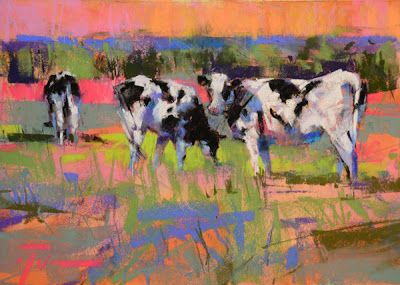 Farm Paintings, Cow Painting, Cow Art, Chalk Pastels, Arte Animal, Pastel Drawing, Pastel Art, Pastel Painting, Animal Paintings