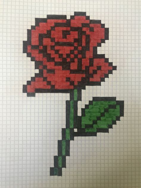 Strawberry Cow Pixel Art, Pixel Art Fleur, Big Pixel Art, Pixel Art Love, Square Drawing, Graph Paper Drawings, Easy Pixel Art, Pixel Art Templates, Getting A Tattoo