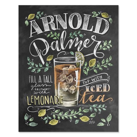 Arnold Palmer Recipe, Lemonade Iced Tea, Chalk Prints, Lily And Val, Deco Pastel, Deco Marine, Chalkboard Print, Chalkboard Designs, Arnold Palmer