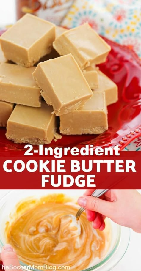 Cookie Butter Fudge, Biscoff Fudge, Baked Fudge Recipe, No Bake Fudge, 2 Ingredient Cookies, Candied Cherries, 2 Ingredient Desserts, Butter Fudge Recipe, Biscoff Recipes