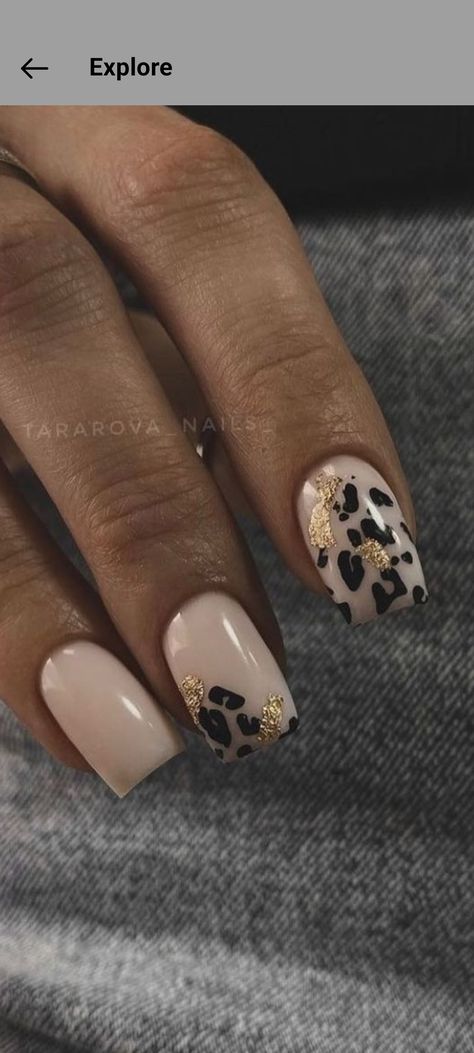 Classy Leopard Nails, Penticure Ideas, Leopard Design Nails, Nude Leopard Print Nails, Black Leopard Nail Designs, Simple Leopard Nails, Subtle Black Nails, Shania Twain Nails, Leopard Tip Nails