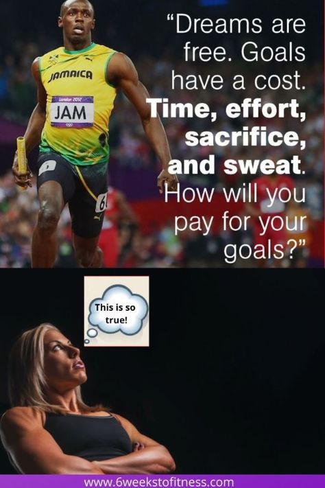 Olympic Champion Sprinter, Usain Bolt famous quote on Dreams and goals and why they matter. #runningmotivation #goalsetting #goal quotes Olympic Motivation, Usain Bolt Quotes, Olympic Quotes, Jogging Motivation, Inspirational Volleyball Quotes, Kobe Quotes, Champion Quotes, Running Motivation Quotes, Athlete Quotes