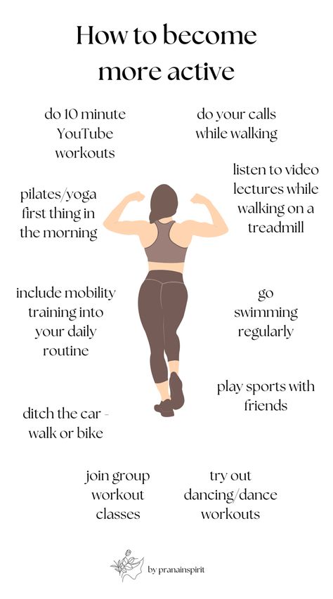 Here are some things you can do to break out of a sedentary lifestyle and become more active in your daily life!

#activelifestyle #fitness #fitaesthetic #healthylifestyle #healthyhabits #workout #training #exercise #weightloss #physicalactivity #physicalwellness Personal Training Aesthetic, Ways To Be Active, Exercise Aesthetic, Motivational Affirmations, Fitness Aesthetic, Exercise Ideas, Basic Workout, Sedentary Lifestyle, Fits Aesthetic