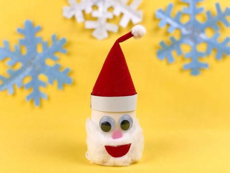 Cute Paper Cup Santa Craft For Kids Santa Crafts For Kids, Santa Craft For Kids, Crafts For Families, Cute Christmas Decor, Santa Craft, Marshmallow Crafts, Fun Holiday Crafts, Coffee Filter Crafts, Santa Crafts