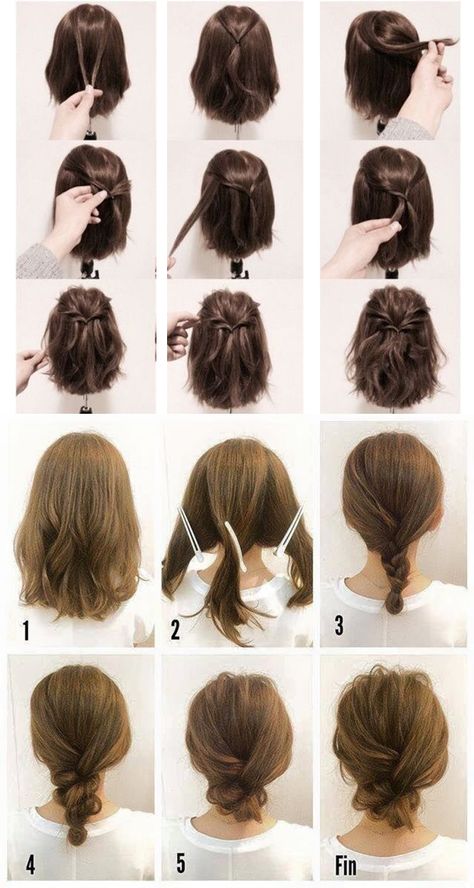 Hairstyle For Short Hair, Hair Stayl, Hairstyle For Short, Mal Humor, Hoco Hair Ideas Updo Hairstyle, Easy Hairstyles For Medium Hair, Hairstyles For Medium Length Hair Easy, Hair Arrange, Easy Hairstyle