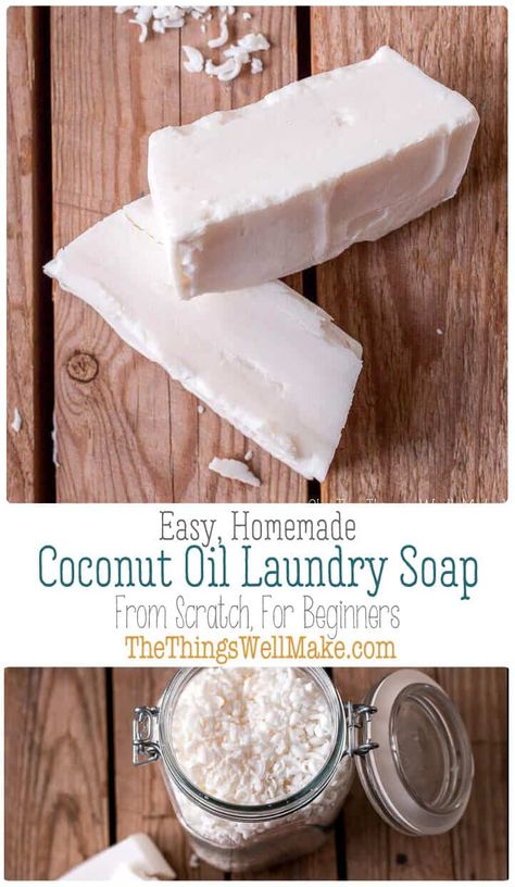 Laundry Soap Bar, Laundry Soap Recipe, Homemade Laundry Soap, Homemade Laundry Detergent Recipes, Homemade Detergent, Clean Hacks, Homemade Coconut Oil, Soap Suds, Laundry Detergent Recipe