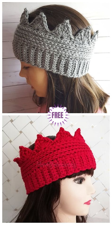 Crochet Ear Warmer Pattern, Pola Topi, Crochet Crown, Bandeau Au Crochet, Beau Crochet, Crochet Headbands, Gifts Crochet, Confection Au Crochet, Crochet Headband Pattern