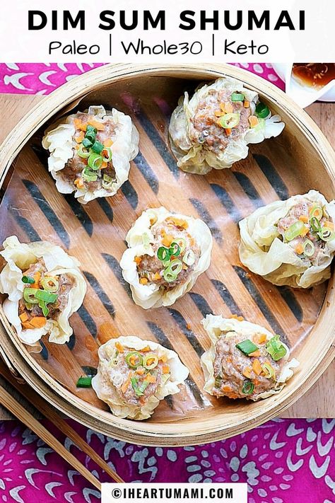 Paleo Dim Sum - Shumai - is Whole30 and Keto dumplings. Juicy meatballs wrapped in sweet cabbage leaves. Enjoy low carb dim sum with dim sum dipping sauce! #PaleoDimSum #Whole30DimSum #KetoDimSum #LowCarbShuMai #HealthyShuMai #PaleoDumplings #Whole30Dumplings #LowCarbDumplings via @iheartumami Paleo Dumplings, Keto Dumplings, Sweet Cabbage, Juicy Meatballs, Paleo Meal Plan, Healthy Low Carb, Boiled Egg Diet Plan, Boiled Egg Diet, Cabbage Leaves