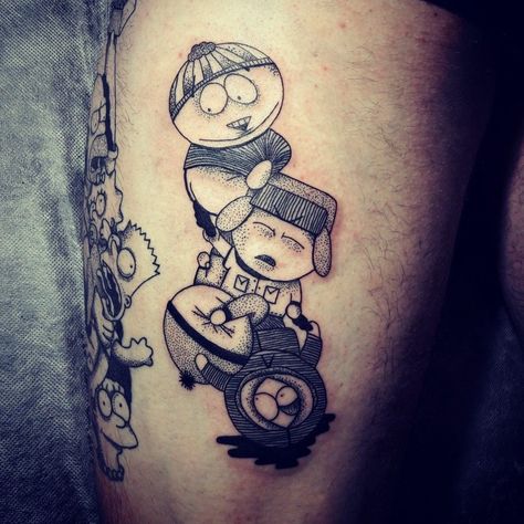 Towelie South Park, South Park Tattoo, Minion Tattoo, South Park Quotes, Park Quotes, 90s Tattoos, Vintage Tattoo Art, Island Tattoo, Character Tattoos