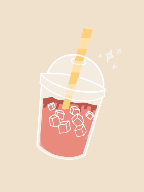 Cold Drink Illustration, Soft Drink Illustration, Cold Drink Drawing, Pop Ice Minuman Aesthetic, Cold Drinks Aesthetic, Straw Illustration, Smoothie Illustration, Ice Chocolate Drink, Drink Floaties