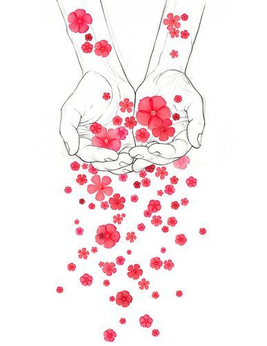 http://candice-style.tumblr.com/ falling flowers illustration ... Falling Flowers, Anime Hands, Hand Flowers, Gods Hand, Doodle Designs, Art Website, Vintage Comics, Flower Illustration, Fall Flowers