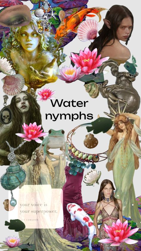 #wayernympth #nympth #seacrearure #watercreture #aethedic #aesthedic #inspo #wallpaper #nature #beauty Nyphms Greek, Water Goddess Outfit, Sea Nymph Aesthetic, Water Nymph Aesthetic, Sea Witchery, Ethereal Girl, Inspo Wallpaper, Trash Fashion, Water Nymph