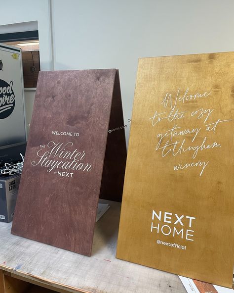 🪵 Custom A-Boards with vinyl lettering for @heaps_stacks for Next 🪵 #bespoke #signagedesign #signmakers #next #cnc Signage Design, Vinyl Lettering, Bespoke, Vinyl