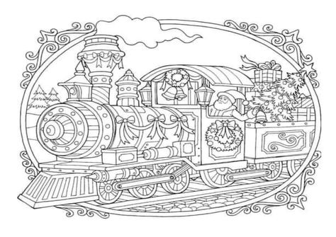 Tren Santa Santa Rocks, Train Printable, Christmas Colouring Pages, Train Coloring Pages, Free Christmas Coloring Pages, Christmas Coloring Sheets, Christmas Coloring Books, Printable Adult Coloring Pages, Christmas Train