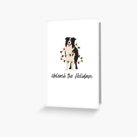 Get my art printed on awesome products. Support me at Redbubble #RBandME: https://www.redbubble.com/i/greeting-card/Unleash-the-Holidays-Border-Collie-dog-wrapped-in-Christmas-lights-by-MinkyInk/165916270.5MT14?asc=u Dog Wrap, Border Collie Dog, Collie Dog, Dog Christmas, Border Collie, Christmas Lights, Greeting Card, Awesome Products, Greeting Cards