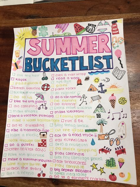 Summer bucket list!!💛💛 Bucket List Poster, Summer Bucket List Poster, Summer Bucket List For Teens, Bucket List For Teens, Beach Bonfire, Fun Sleepover Ideas, Summer Fun List, Summer Bucket, Summer Bucket Lists