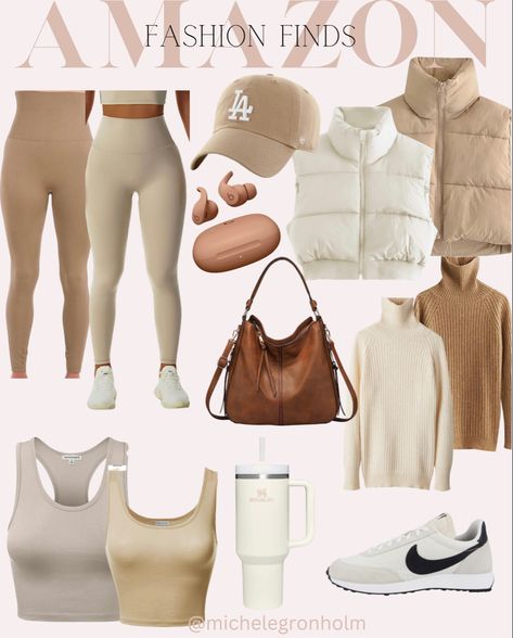 Amazon Fashion 2023, Amazon Activewear, Brown Clothes, Pilates Girl, Fitness Outfit, Outfit Gym, Sporty Aesthetic, Gym Attire, Cute Gym Outfits