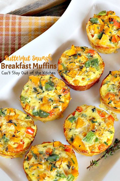 Butternut Squash Breakfast Muffins Preschool Meals, Butternut Squash Breakfast, Hash Brown Nests, Potato Nests, Squash Breakfast, Easy Scone, Squash Muffins, Autumn Foods, Simply Potatoes